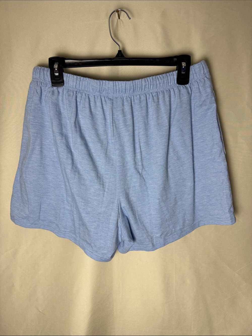 Women's Light Blue V-Neck Lounge Set with Tee and Drawstring Shorts - Picture 8 of 8